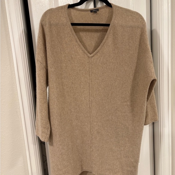 Women's Tan pure amici 100% cashmer  Sweater tunic - Picture 1 of 4